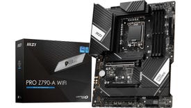 msi pro z790-a wifi ddr5 motherboard pictured next to its neat black box