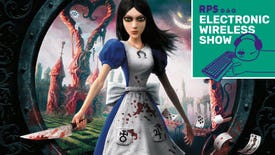 Cover art of Alice Liddell in Alice Madness Returns with the green square Electronic Wireless Show logo in the top right corner