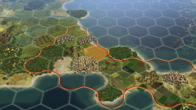 A tiled map in Civilization V