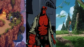 Image split three ways with Sea Of Stars (left), Hellboy: Web Of Wyrd (centre), and Scarlet Deer Inn (right)