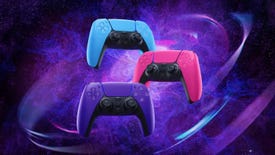 DualSense controller colours in blue, pink and purple