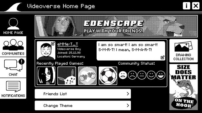 A user's home page screen in Videoverse