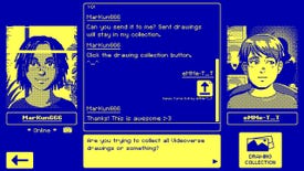 A blue and yellow text conversations between two characters in VideoVerse